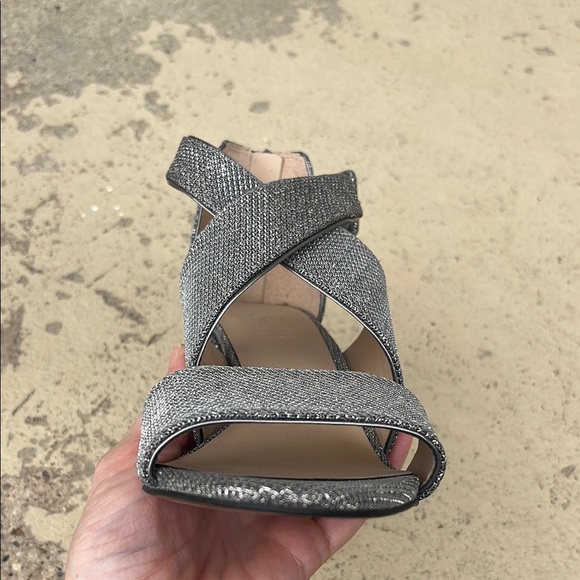 Gray/Silver Franco Sarto High Heel Sandals with Straps - Picture 4 of 16